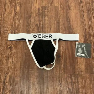 Men’s Weber String Thong Briefs Underwear Black & White Size Small NWT
